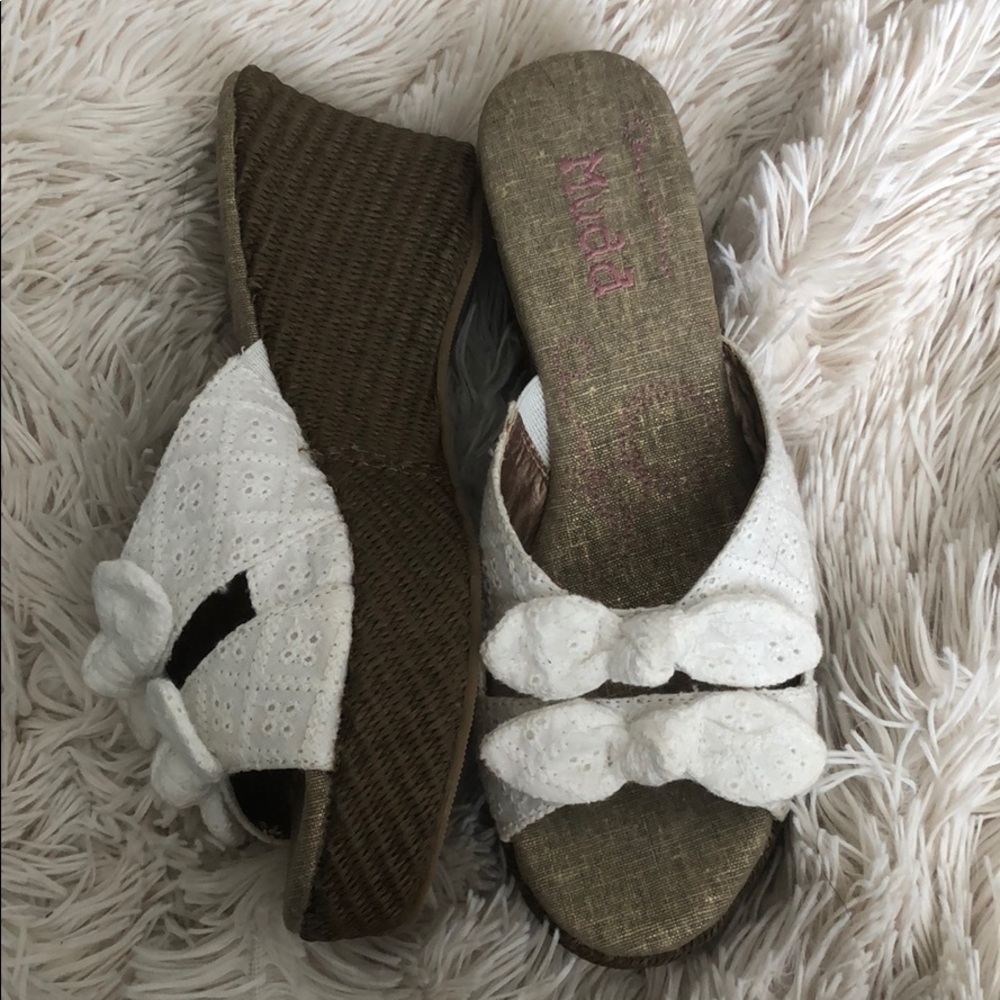 Beautiful White Eyelet Wedges!